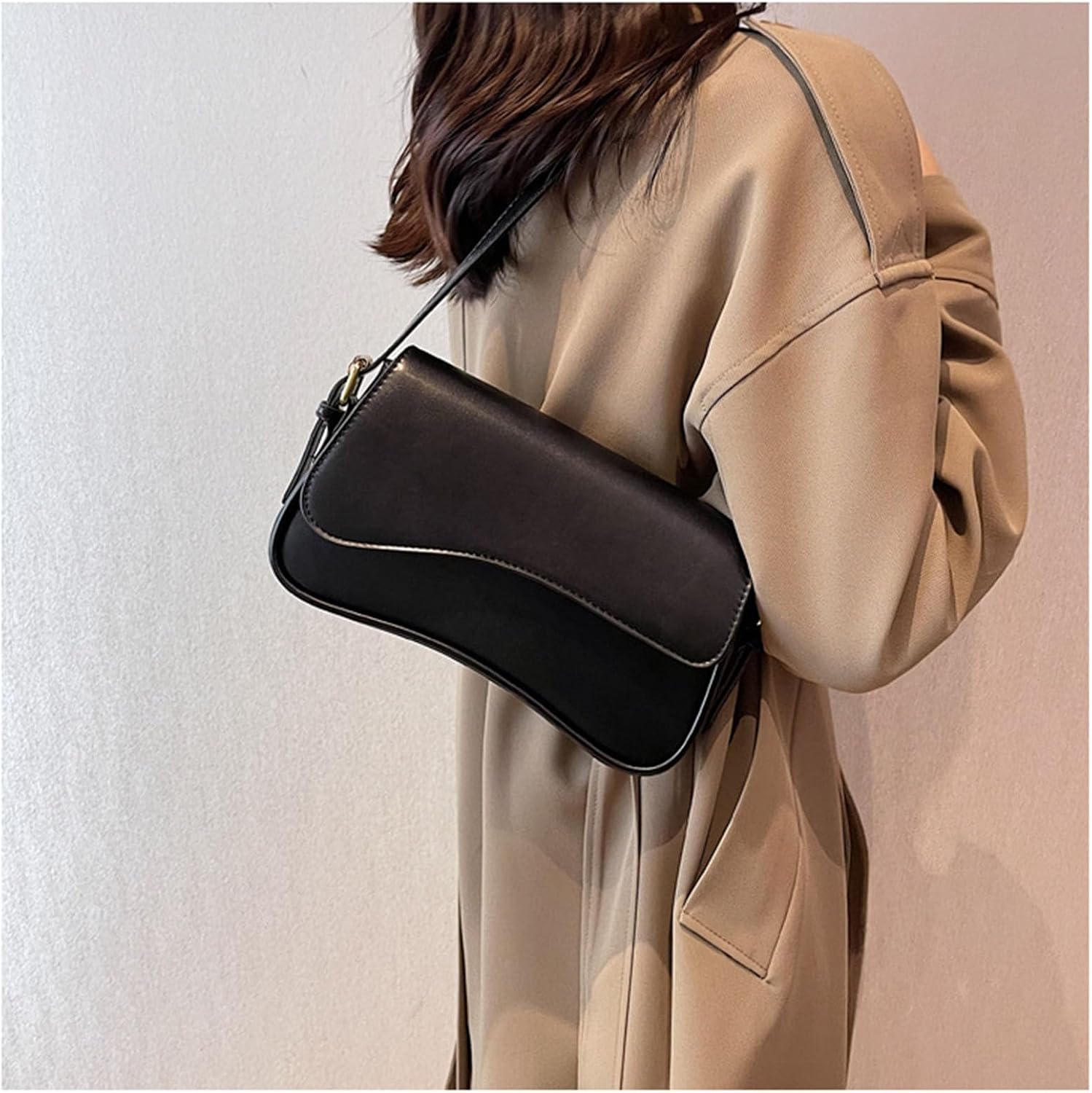 Shoulder Bag for Women Trendy Purse egan Leather Handbags Clutch Saddle Bag with 2 Remoable Strap