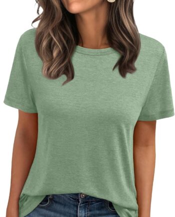 Summer Tops Women Spring Short Sleeve Shirts Beach Vacation Outfits Plus Size Workout Tshirts Casual Clothes